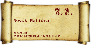 Novák Melióra névjegykártya